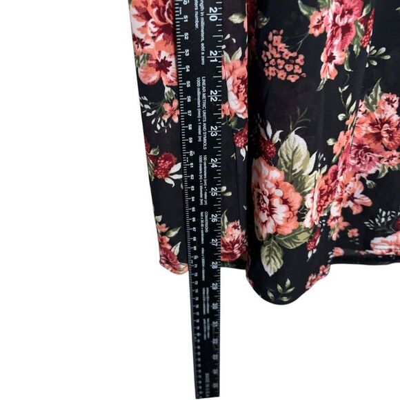 Siren Lily Blouse Women's 2X Floral Mesh V-Neck Short Sleeve Sheer Top Boho - Picture 8 of 11